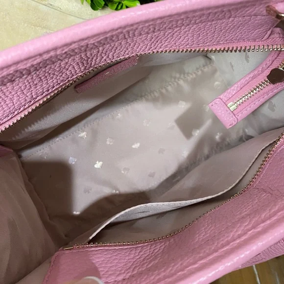 Kate Spade Pink Rowe Summer Tweed Medium Top Zip Satchel - Picture 13 of 17